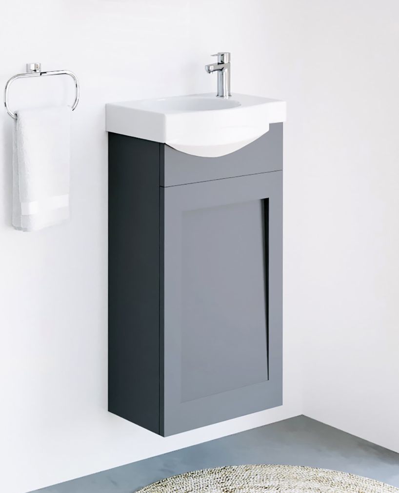 Waschtischunterschrank 40cm (Grau matt)